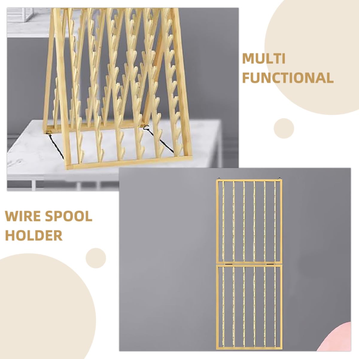 Gatuida Support Mural Organisateur de Matériel de Coiffure Motif Tressé Élégant en Bois pour Extensions de Cheveux pour Salon et Maison