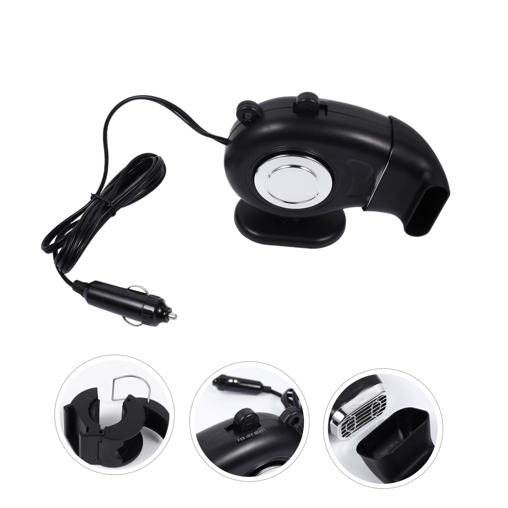 Beatifufu Djustable Car Heater Defroster 1.5m Cable Hot Air Natural Wind for Car Truck Dashboard f