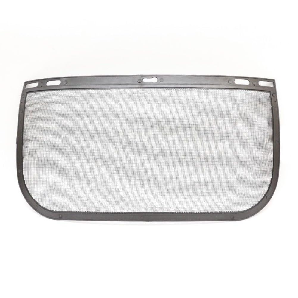 Malla protectora facial de malla de acero con marco de PP, protector de cabeza ajustable para jardinería, poda de árboles y césped, alta visibilidad y transpirabilidad, amarillo