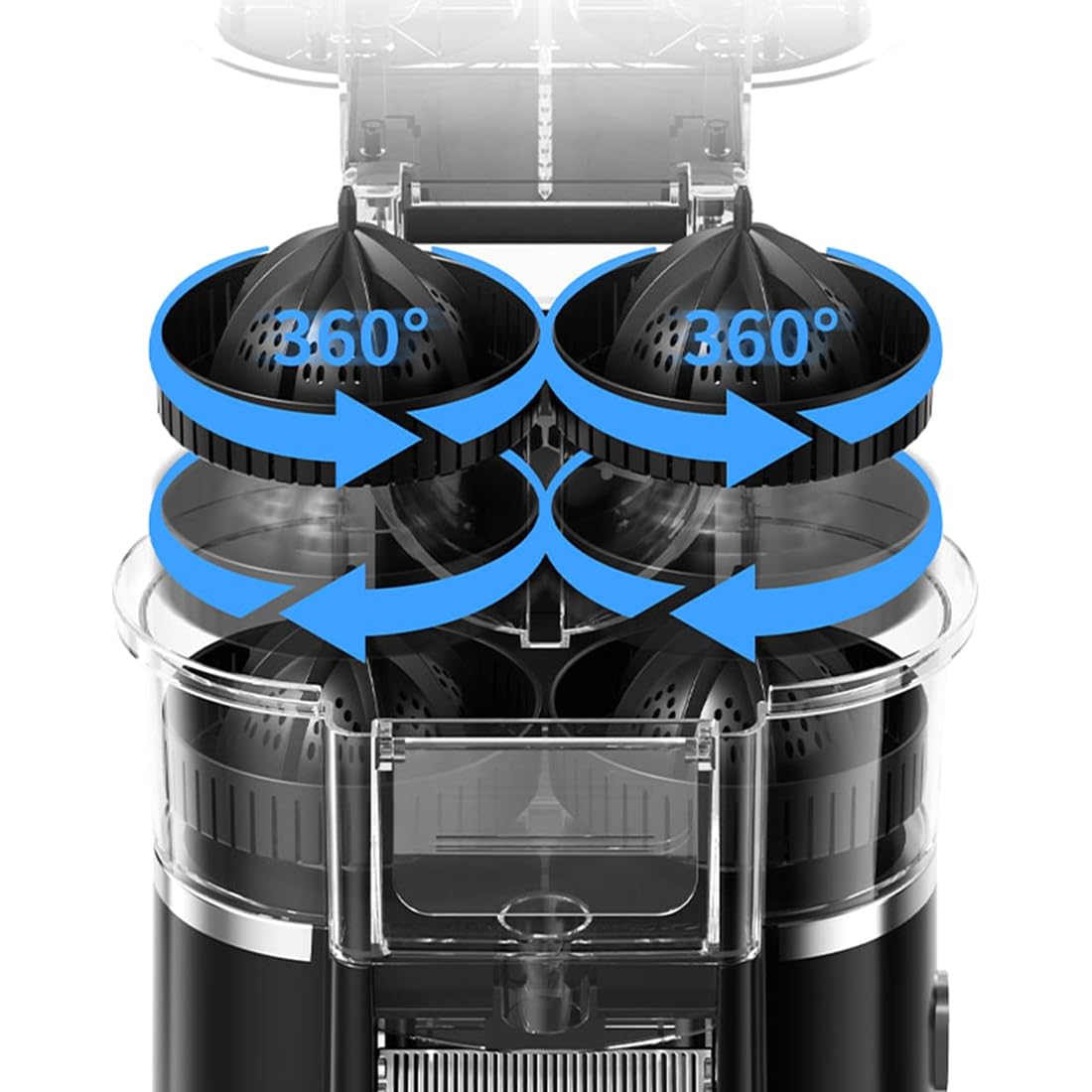 Exprimidor de Naranjas Eléctrico de Doble Cabezal, Exprimidor de Cítricos con Cable de Alimentación y Cepillo de Limpieza para Cocina Doméstica. B