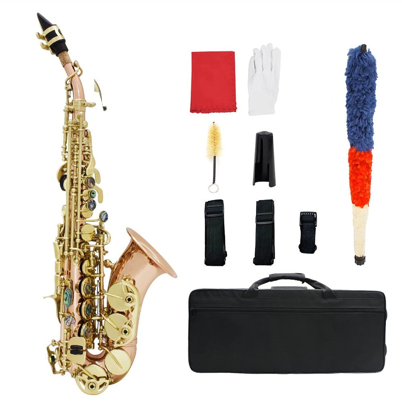 Sax Principianti Kit Sassofono Golden Saxophone Strumento a Legna Professionale BB B BB BB BA Place Sax con Scatola e Accessori per Strumenti fotosiemusici Strumento a fiato