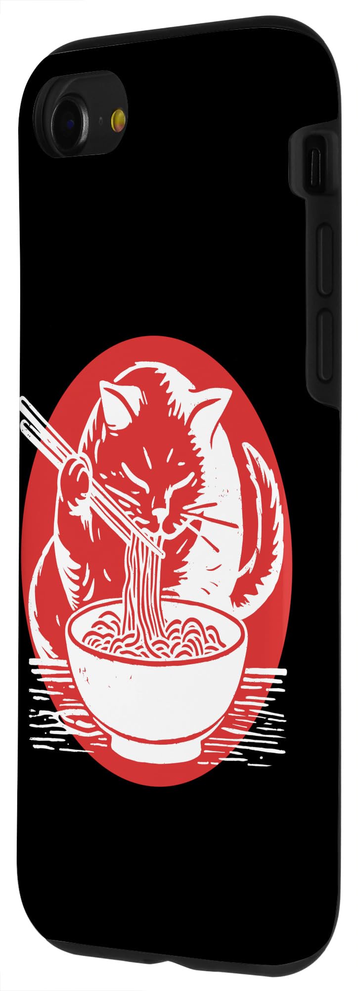iPhone SE (2020) / 7 / 8 Cat Eating Ramen Japanese Noodles Case - Image 2