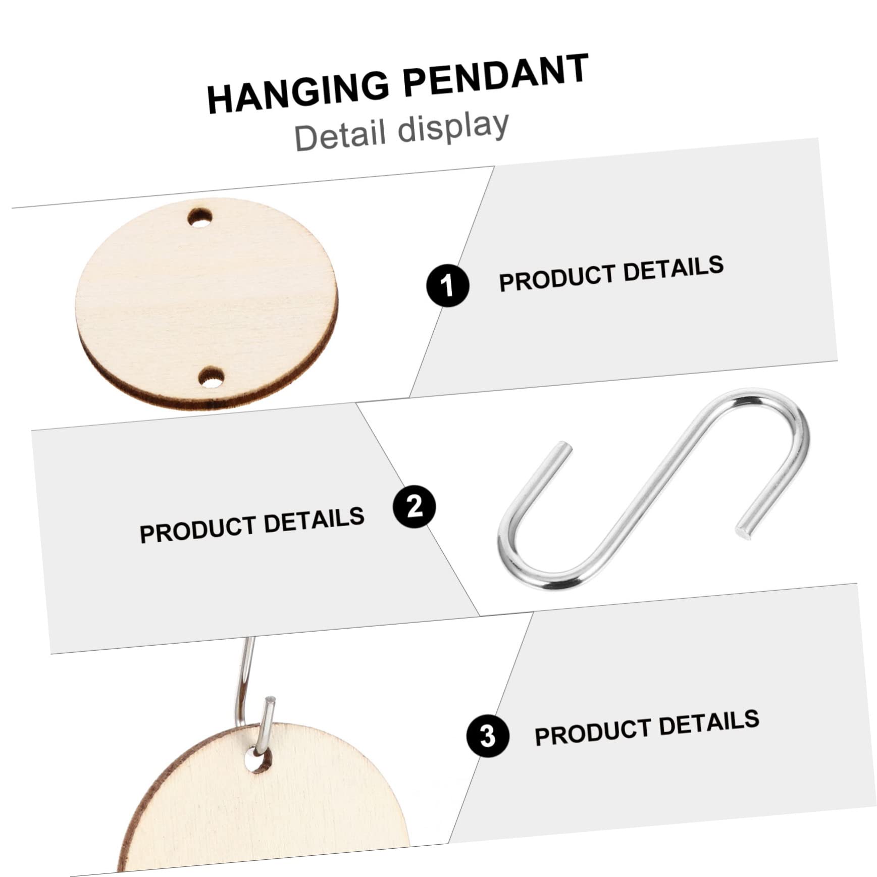 BELLIFFY 1set Wooden Cutouts Wood Chip Slices for Hanging Decor for Home Adornment and Festive Celebrations