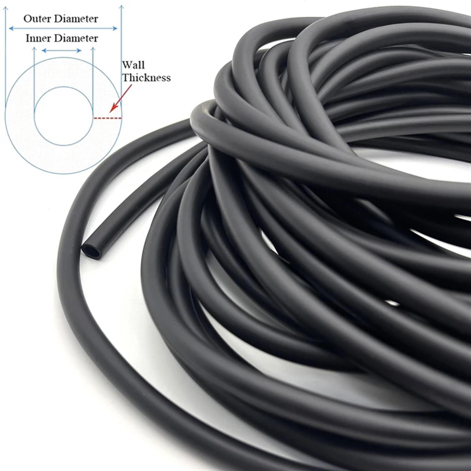Kraftstoffschlauch, Kraftstoffschlauch 2/4/6M NBR ID 2-8mm(Od 9xid 6mm,2M)