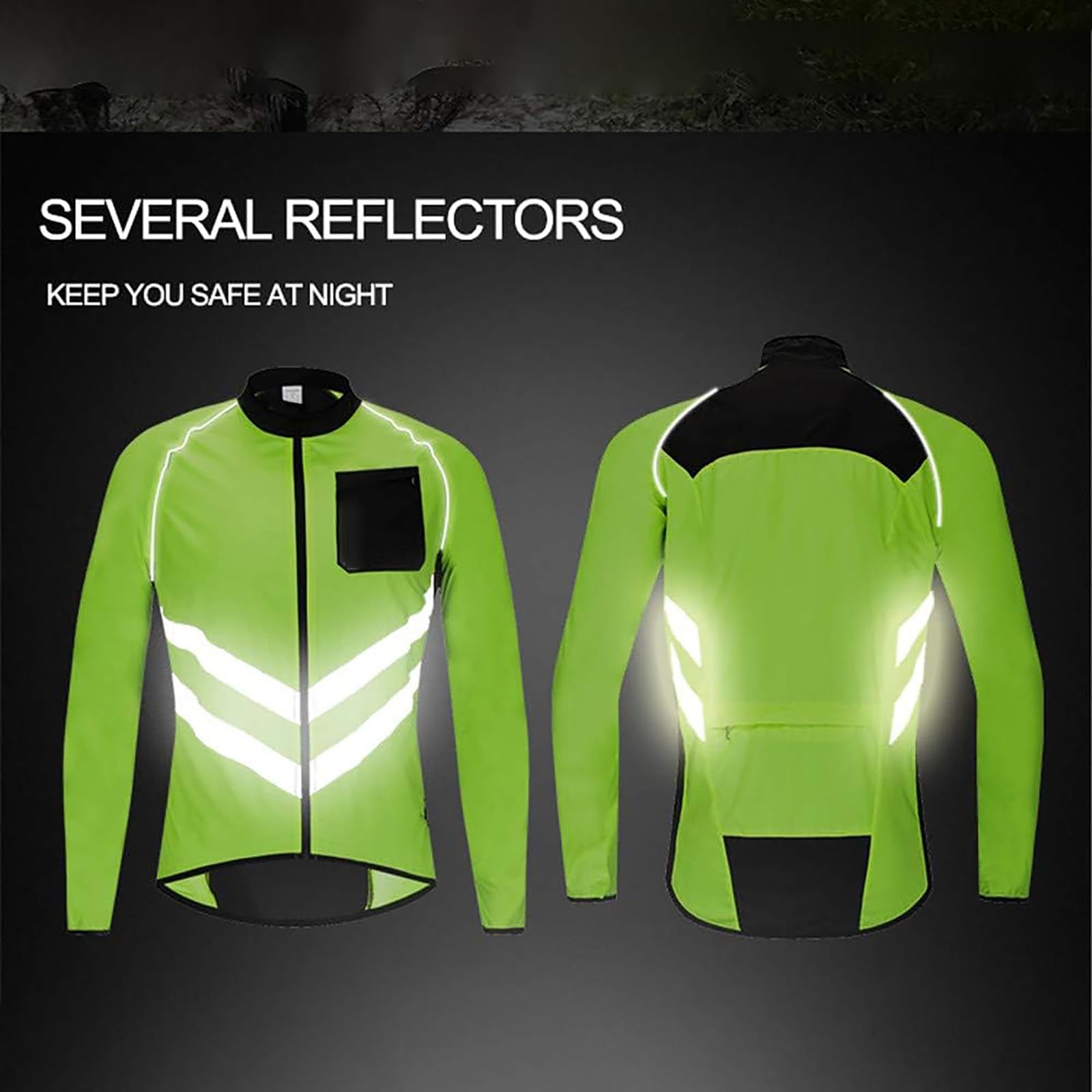 ARMAAN Chaqueta de ciclismo juvenil con bolsillos traseros, manga larga, corte slim, cortaviento e hidrófuga, transpirable, ideal para ciclismo, pesca y actividades al aire libre
