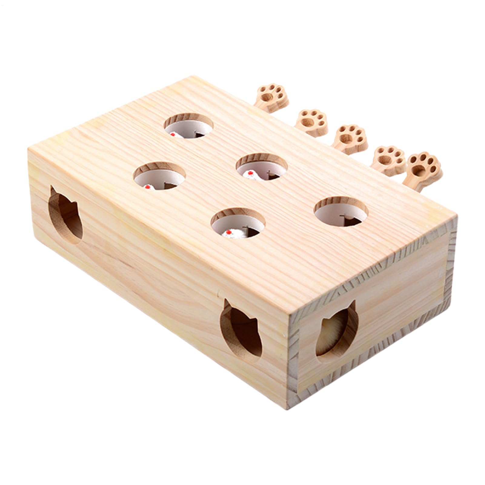 Interactifs Chat Puzzle en Bois Tape-Taupe, Souris à
