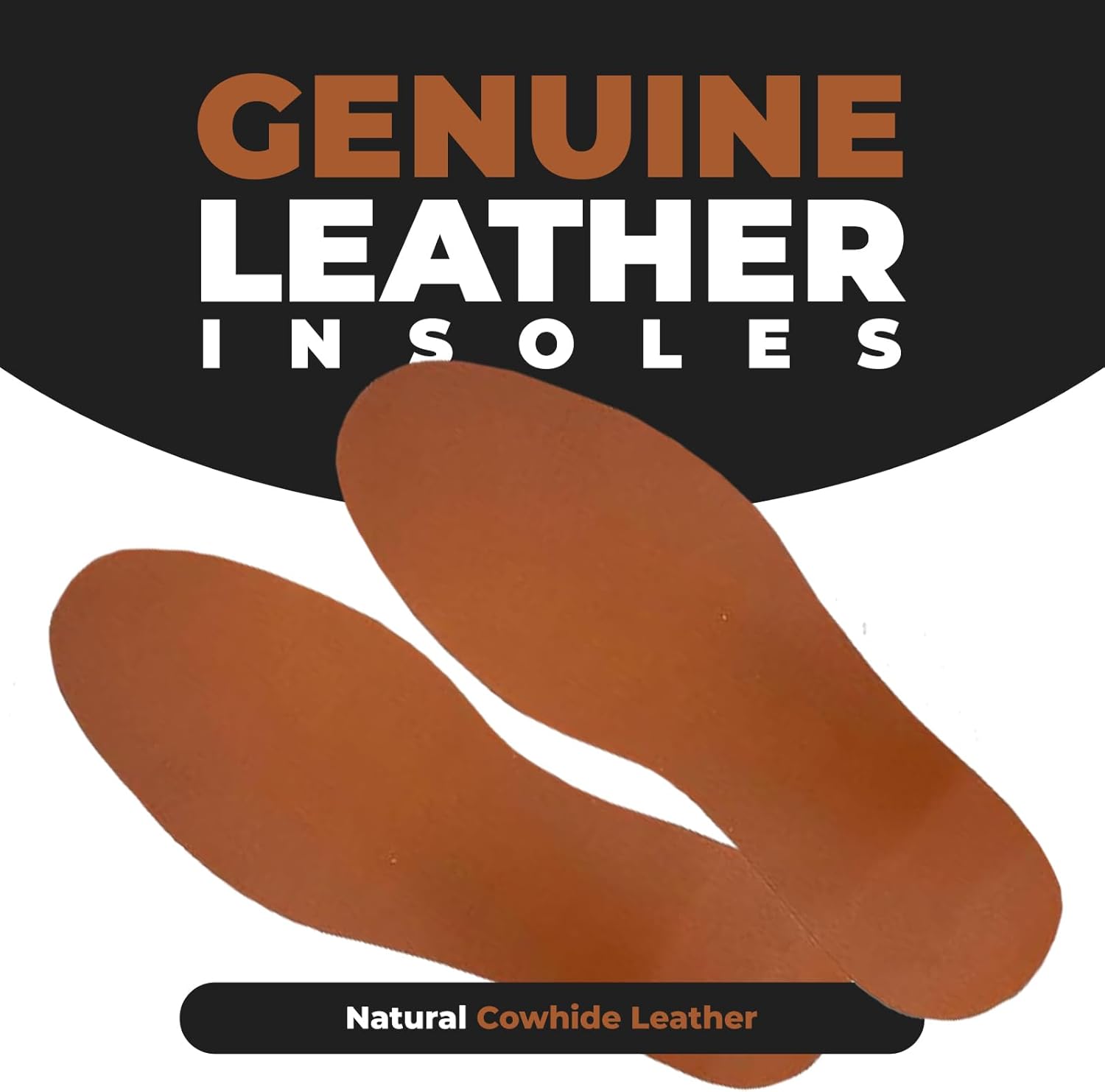 Cowhide Leather Insoles, Deodorizing, Flat Shoe Sole Inserts for Sneakers & Leather Shoes,Thick Genuine, Unisex, Free-Cut (9.8–12.2 Inches) (Tobacco Brown) - Image 2