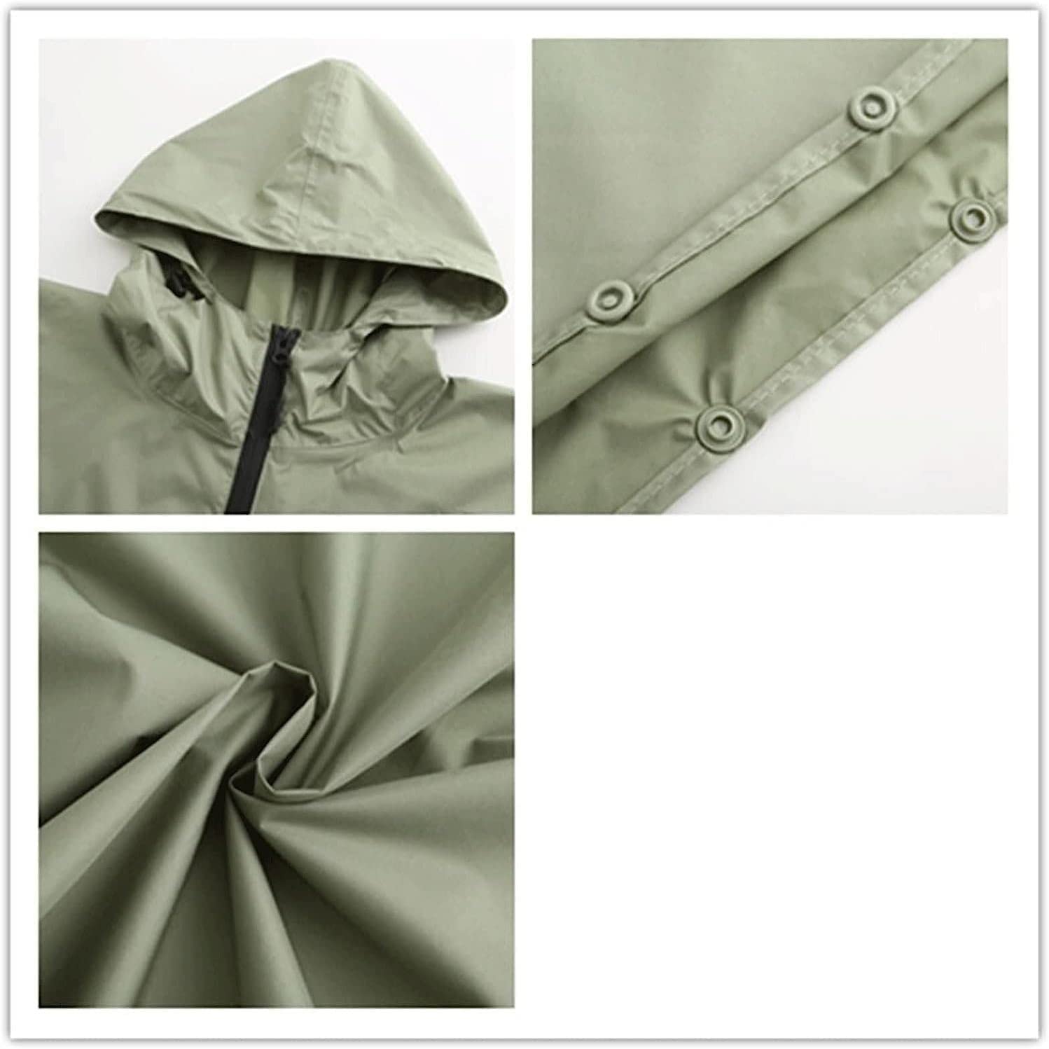 Chubasquero Chaqueta de Lluvia Impermeable Chubasquero Mujer Hombre Ropa De Lluvia Aire Libre Senderismo Chubasquero Poncho Chaqueta Capa Chubasquero Poncho de Lluvia ( Blue : Grün , Size : Large )