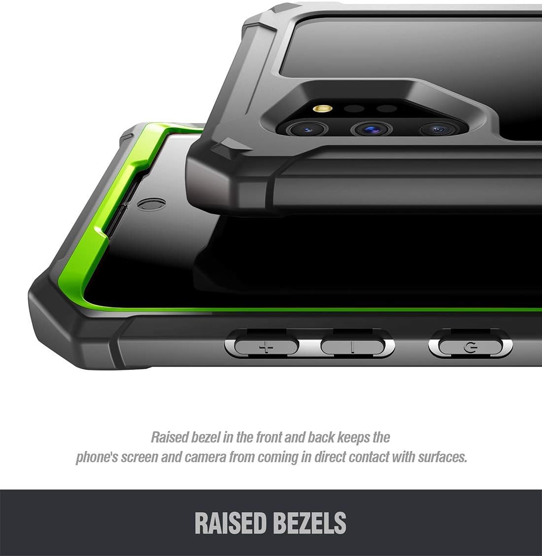 Galaxy Note 10 Plus Rugged Clear Case, Poetic Full-Body Bumper Cover, Support Wireless Charging, Without Built-in-Screen Protector, Guardian, Case for Samsung Galaxy Note 10+ Plus 5G, Green