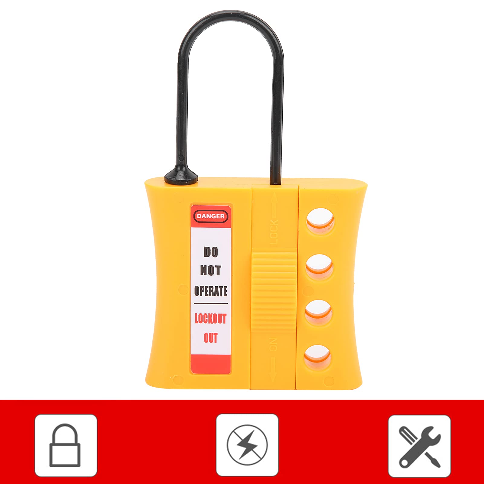 Lucchetto di Sicurezza in Nylon a 4 Fori Durevole 10 Pezzi 3 Mm per Isolamento Elettrico e Bloccaggio Adatto per Kit di Etichettatura per Blocco Elettrico