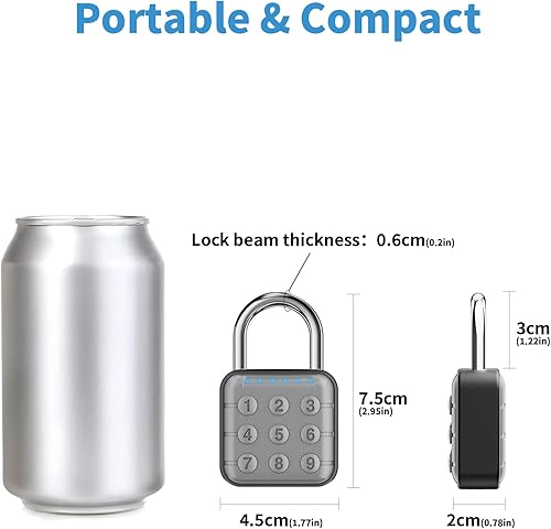 Miniatura 5 de Cerradura de combinación, cerradura de combinación para casillero, cerradura de casillero y cerradura de casillero de gimnasio, alta seguridad,