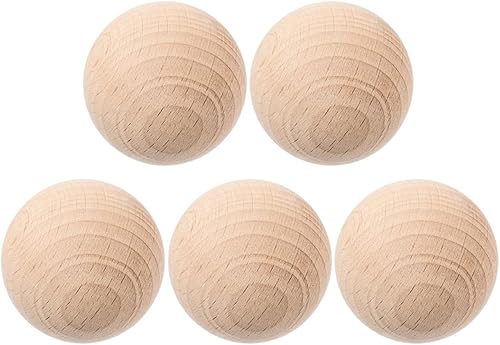 Miniatura 3 de Kisangel 5 bolas de croquet de repuesto para juegos de césped, bolas de madera sin terminar para manualidades y pintar para diversión al aire libre