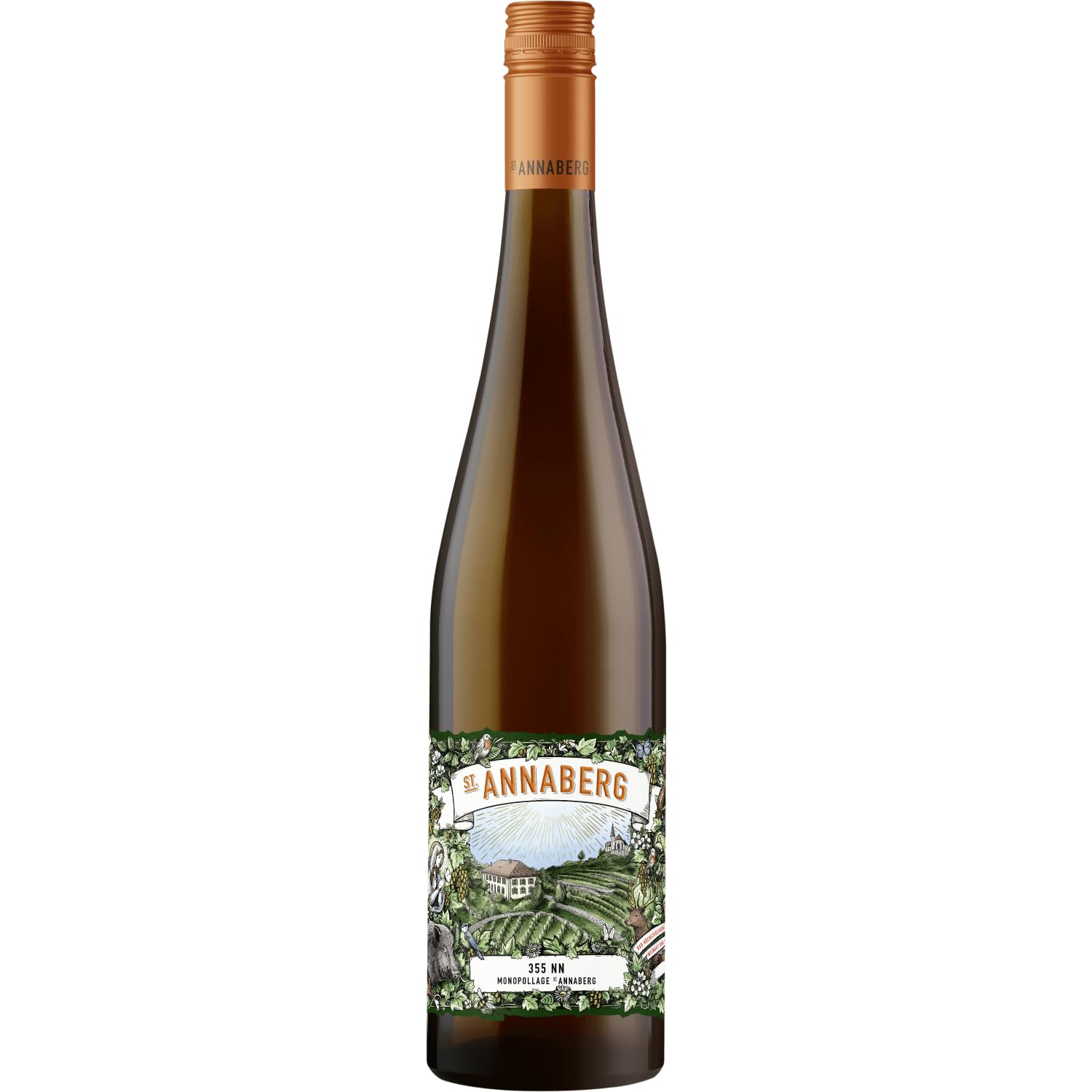 Sankt Annaberg 355 NN Riesling BIO Weißwein Wein feinherb Pfalz Inkl. FeinWert E-Book (1 x 0,75l)