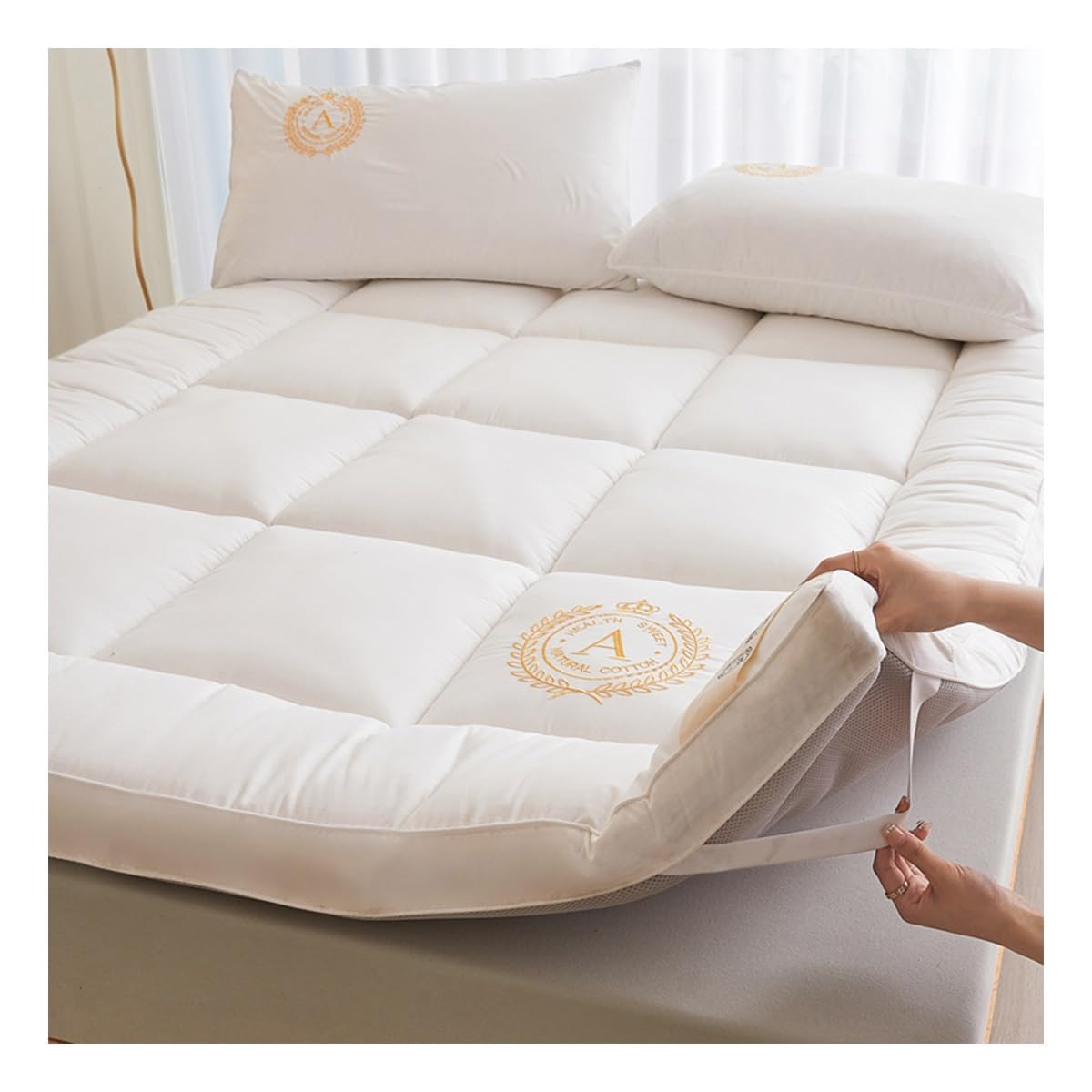 Amazon｜コットン ピロートップマットレストッパー クイーンサイズ