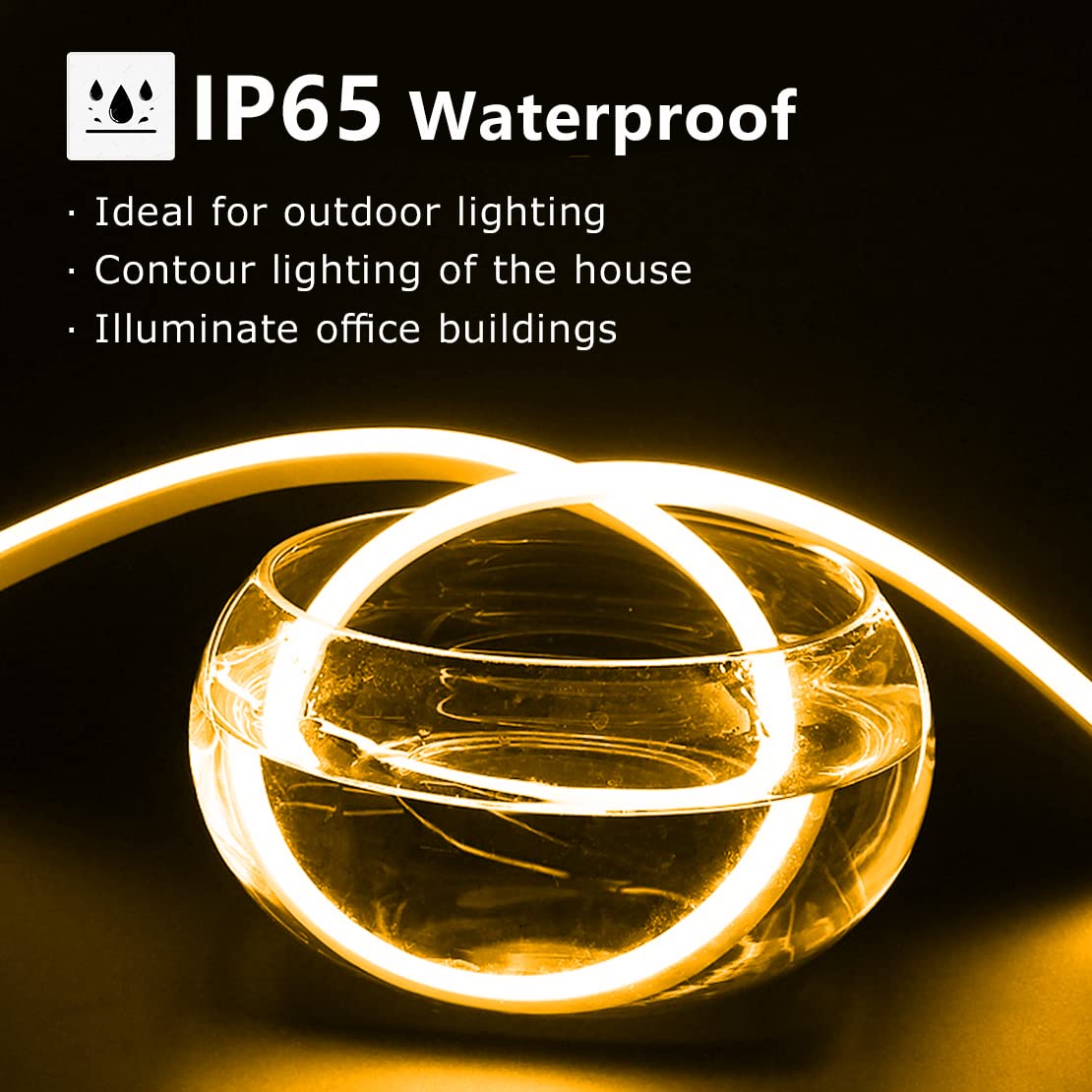 Tira de neón LED. 230V, luz blanca 20M, luz exterior impermeable/flexible DIY strip light para decoración de fiestas interiores/LED al aire libre, con adaptador de corriente + controlador