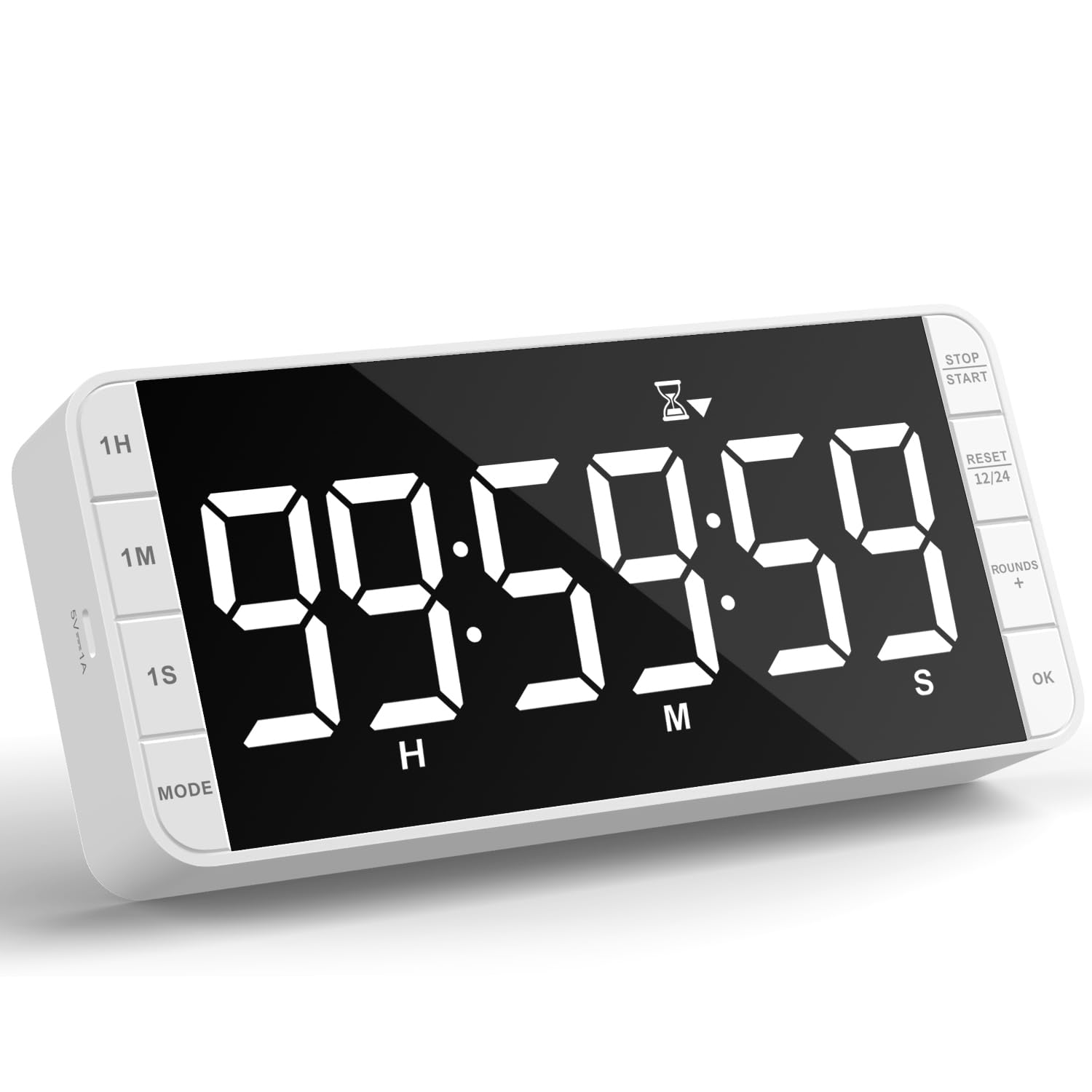Timer Kuchenny: Odliczanie/w górę 99H 59M 59S, Ładowalny, LED 7,8'', 3 jasności, 5 alarmów, 4 poziomy głośności, magnetyczny, do klasy
