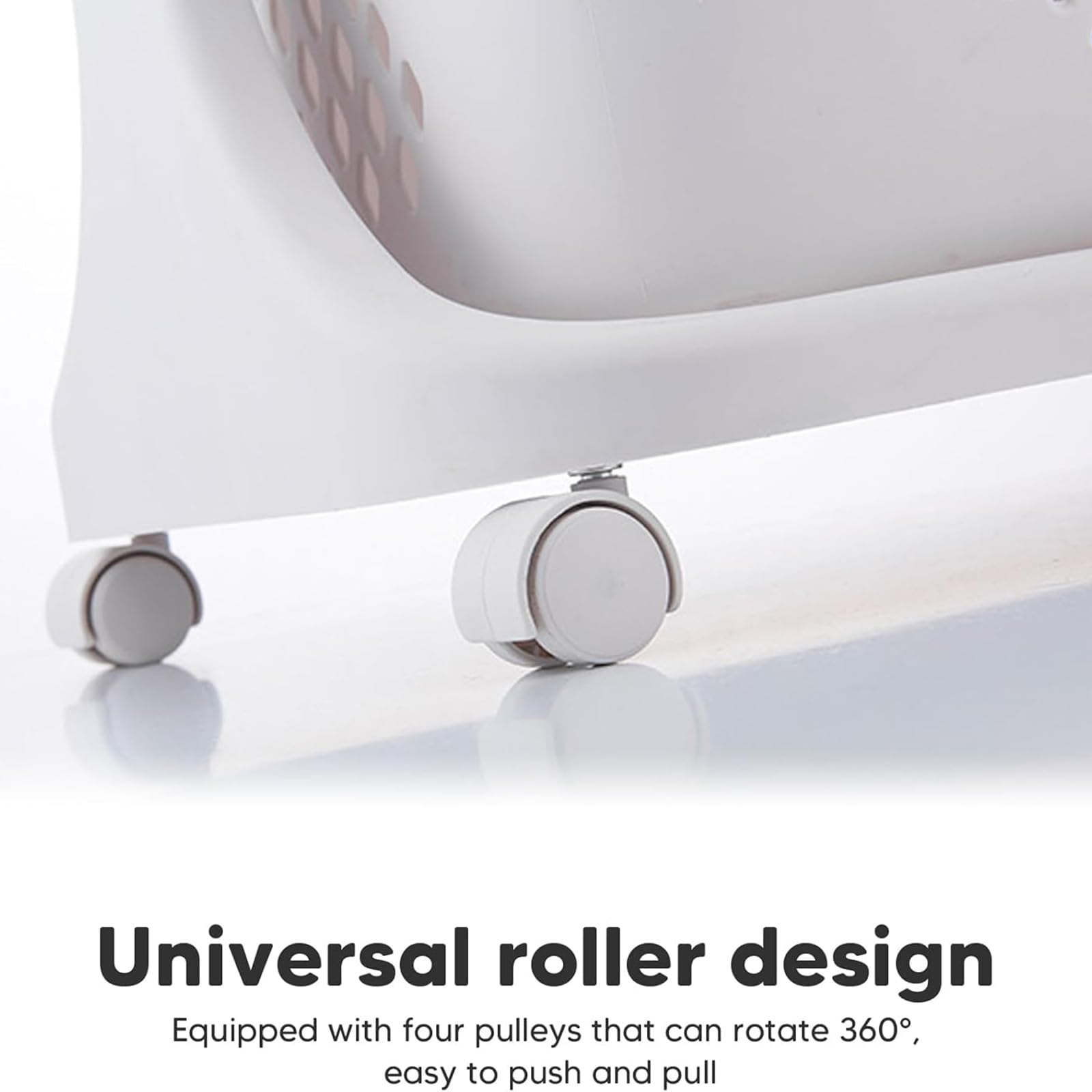 Organizer per carrello con ruote, cesti portabiancheria rimovibili per una facile conservazione e mobilità, ideale per camera da letto e bagno