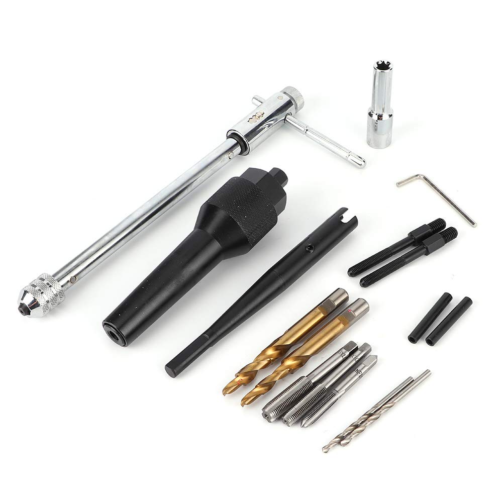 Uszkodzony Zestaw do Usuwania Wtyczki Glow, Przenośne Narzędzie do Usuwania 16PCS dla Głowic Cylindrów, Zawiera Adaptery, wiertarkę, Pudełko, Wykonane ze Stali, Ergonomiczne