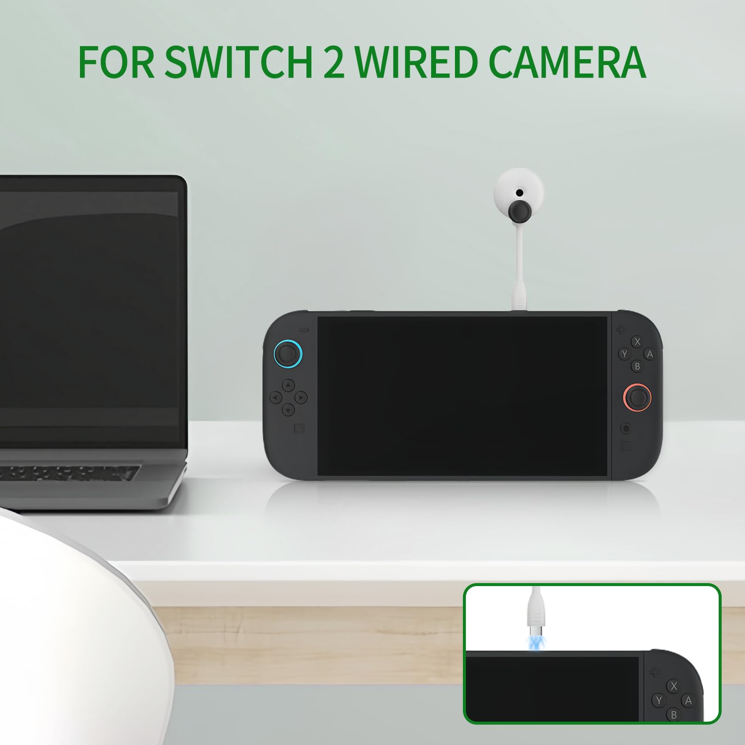 AriKroii Telecamera per Nintendo Switch 2, Webcam da gioco HD 720P per Switch 2/PC/Notebook,Supporto per Videoconferenze/Game Live/Video di Breve Durata,Base Ricaricabile, Cavo USB e Istruzioni