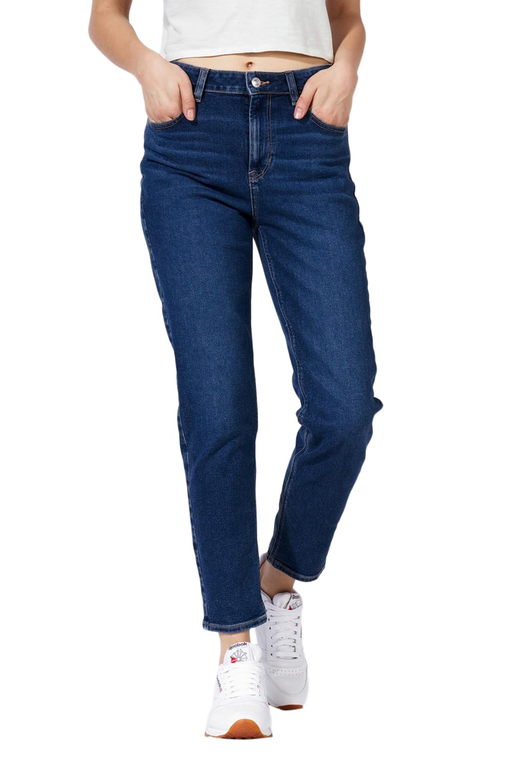 american eagle Women Navy Super High Rise Mom Jeans-picture-11