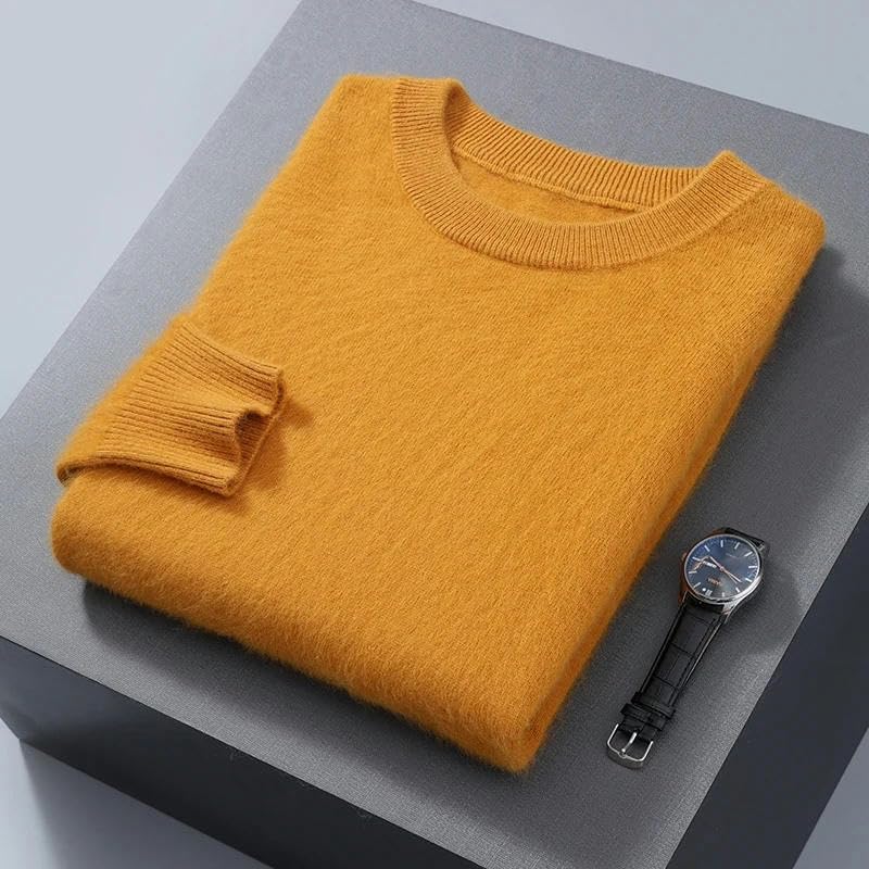 Men's Cashmere Sweater Autumn/Winter Pullover Knitted Long Sleeved Simple Business Casual Round Neck Men's Sweater4