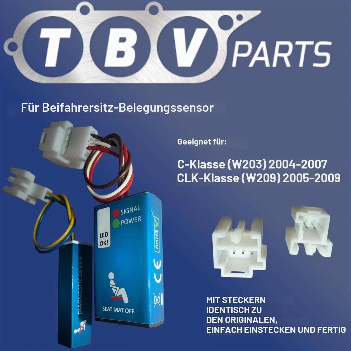 Diagnose-Hilfswerkzeug – Belegungssensor für Beifahrersitz, kompatibel mit C-Klasse (C-CLASS) W203 2004-2007 CLK-Klasse (CLK-CLASS) W209 2005-2009