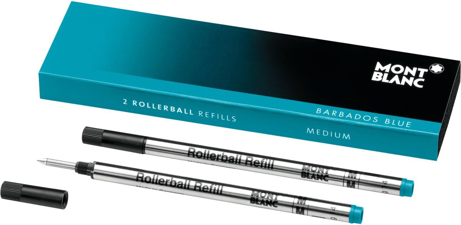 Mont Blanc Rollerball Refill, M 2X1, Barbados Blue (106932) Amazon.co