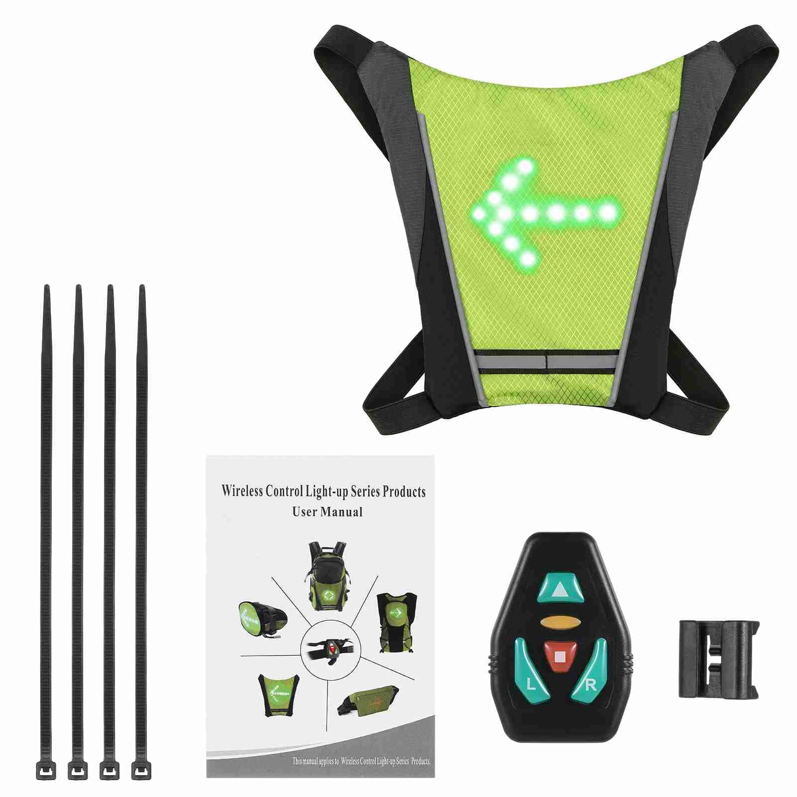 TARSHYRY Gilet à Vélo, Gilet Réfléchissant LED Turn Signal Signal Gifil avec Indicateur de Direction de Bilan