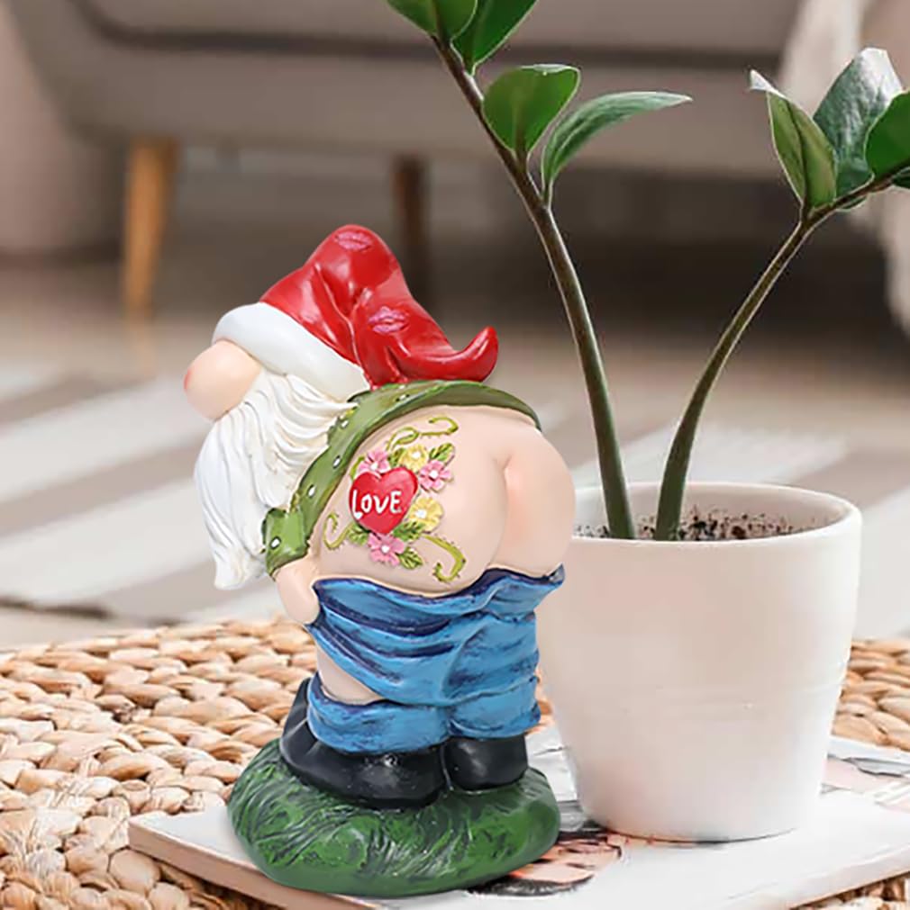 Decoración divertida de gnomos para jardín, 6.9 pulgadas, patio, césped, decoración al aire libre o casa, gnomo de amor travieso