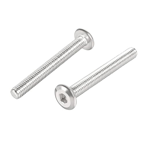 Miniatura 8 de 10 tornillos hexagonales de cabeza redonda plana M6-0.039 x 2.362 in, tornillos de conexión de acero inoxidable 304, tornillos para muebles, camas,