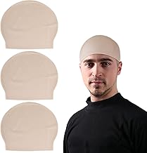 UILYNIU 3 Pcs Bonnet Chauve en Latex pour Maquillage Bonnet Chauve Adulte Latex Bonnet Chauve Déguisement Perruque Chauve Chauve Accessoire Costume Halloween Faux Cuir Chevelu