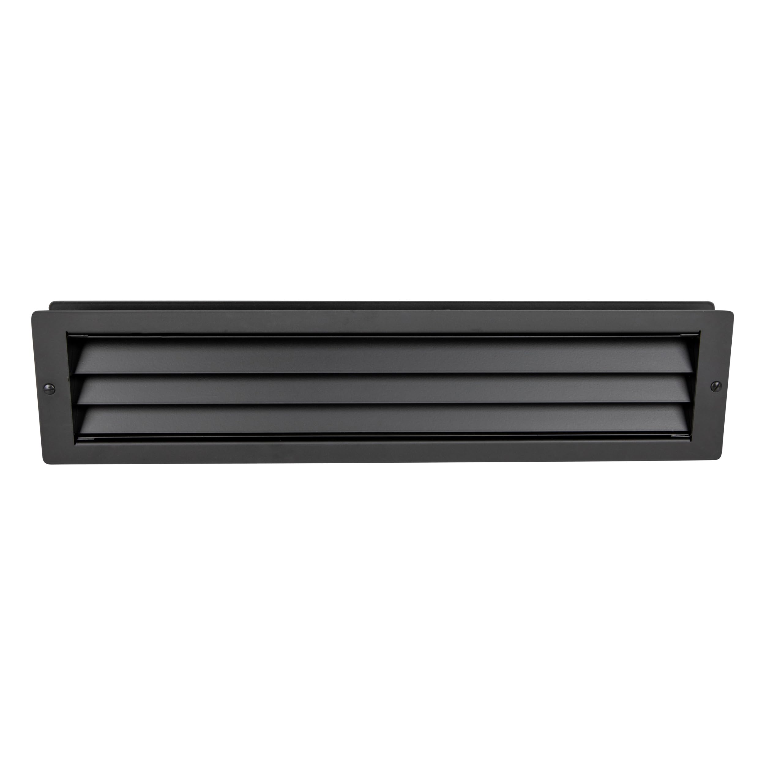 MLS Rejilla de Ventilación de Puertas, Acero Inox., 625 x mm, Negro | Para Hojas de Puerta de 37-55 mm de Grosor, Rejilla Rectangular L 1000 con Material de Fijación