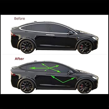 Amazon Com Chrome Delete Vinyl Kit Blackout Trim Overlay For 2016 2020 Tesla Model X Window Trim Gloss Black Automotive
