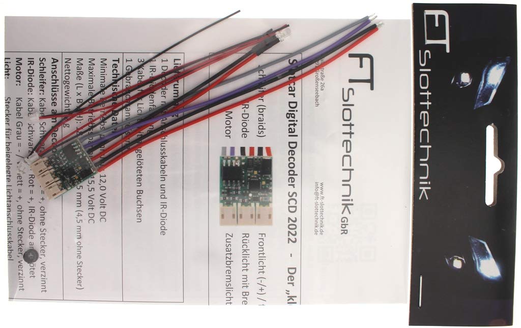 FT Slottechnik SCD 2022 Digitaldecoder kompatibel mit Carrera® Digitalsystem