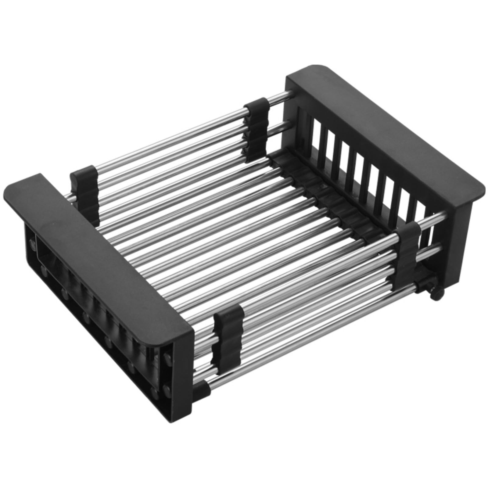 Rejilla de Secado de Platos sobre el Fregadero, colador de Fregadero de Acero Inoxidable retráctil Cesta de Drenaje telescópica Estante de Cocina Cesta de Drenaje Organizador