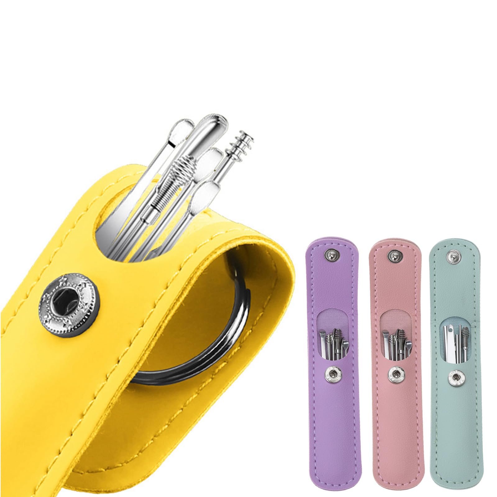 Ear Curette Ear Wax Remover Tool with A Storage Box Ear Pick Earwax Removal Set Ear Tool Set Spirals Ear