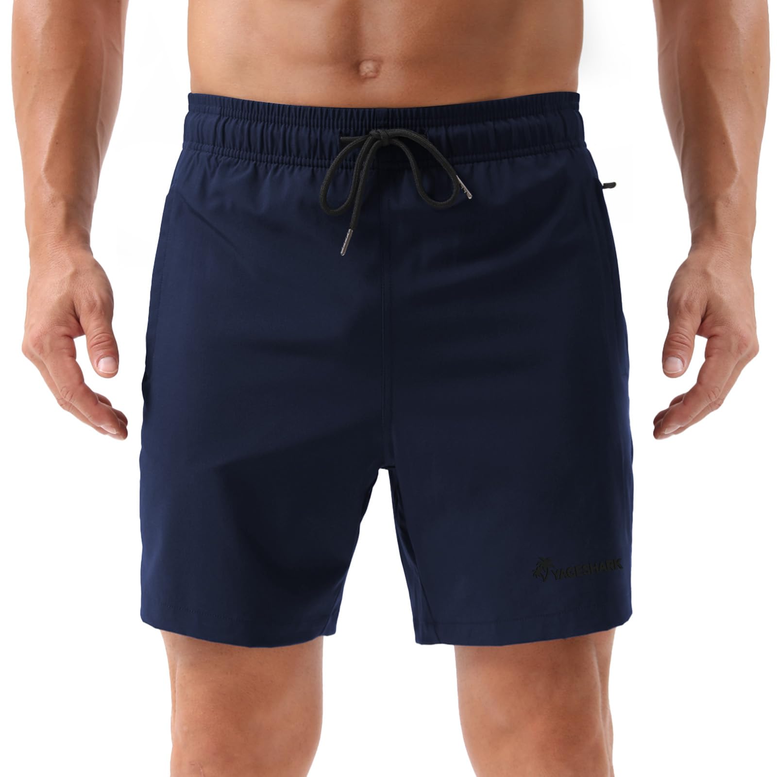 Yageshark Badehose Herren Badeshorts Schnelltrocknend mit Reißverschlusstasche Sommer Atmungsaktiv Wasserabweisend Strandshorts Männer mit Mesh-Futter und Verstellbarem Tunnelzug