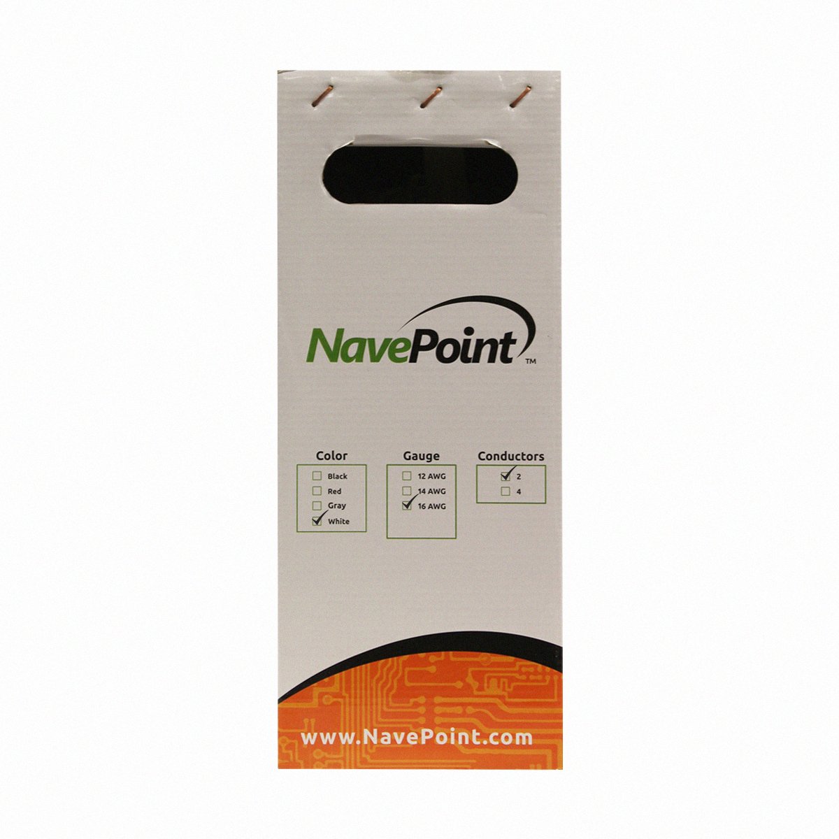 NavePoint 250ft in Wall Audio Speaker Cable Wire CL2 16/2 AWG Gauge 2 Conductor Bulk White