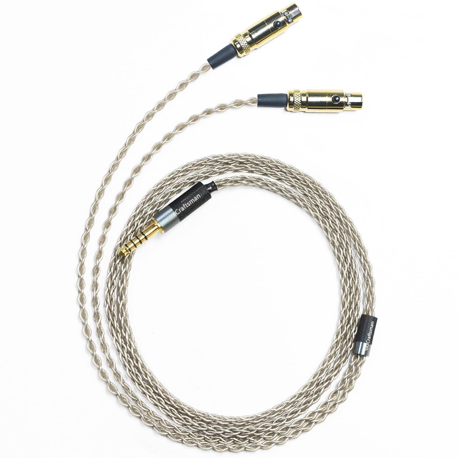 GUCraftsman Upgrade-Kabel aus 6N Einkristall-Silber für Audeze LCD-X, LCD-XC, LCD-2, LCD-3, LCD-5, LCD-MX4, MM-500, GRADO HP100 SE, Signature S750, Kennerton Thekk, Vali Kopfhörer (4,4 mm Stecker)