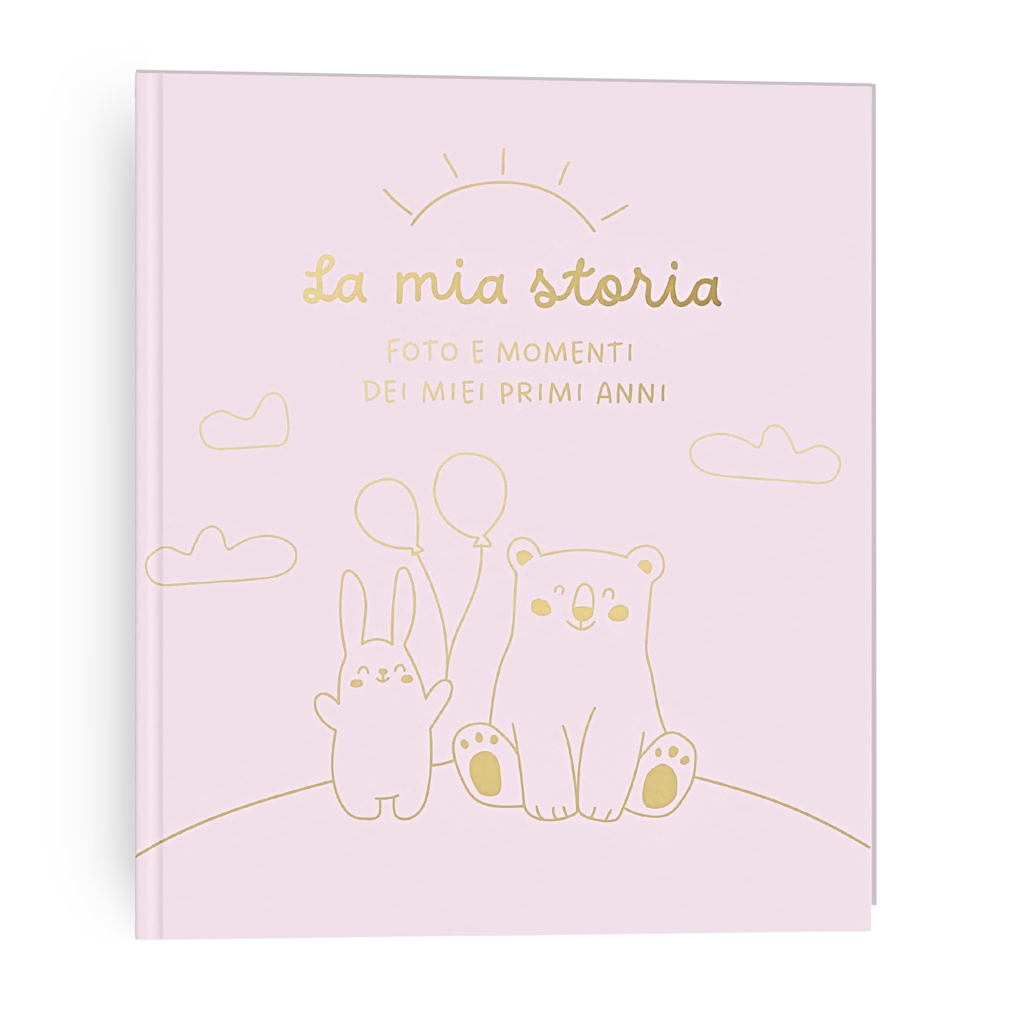 HuBorns - Mein Erstes Jahr Babyalbum bis 5 Jahre zum Einkleben von Fotos und Schreiben mit 50+ Seiten und Stickern, Fotoalbum Baby Mädchen und Jungen, Erinnerungsbuch Ideal als Geschenke zur Geburt