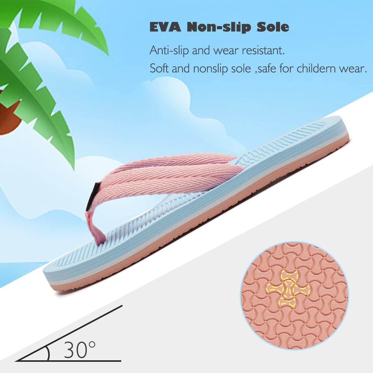 WateLves Flip Flops Kinder Zehentrenner Mädchen Jungen Badelatschen Sommer Strand und Pool Rutschfeste Zehensandalen