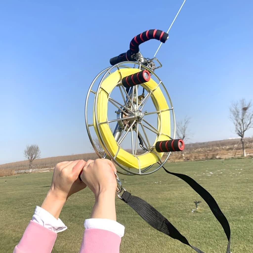 Bobinador de cometa de acero inoxidable plateado 28 cm para adultos