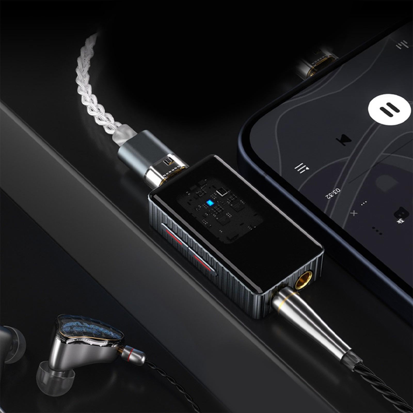 Amplificador de auriculares USB C tipo C pequeño de 3,5 mm, auditivo sin pérdidas, alta resolución para smartphones, PC, portátil