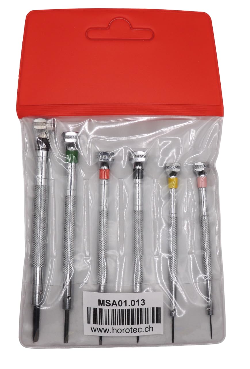 Horotec MSA 01.013 - Set di 6 cacciaviti professionali per orologiaio, Made in France