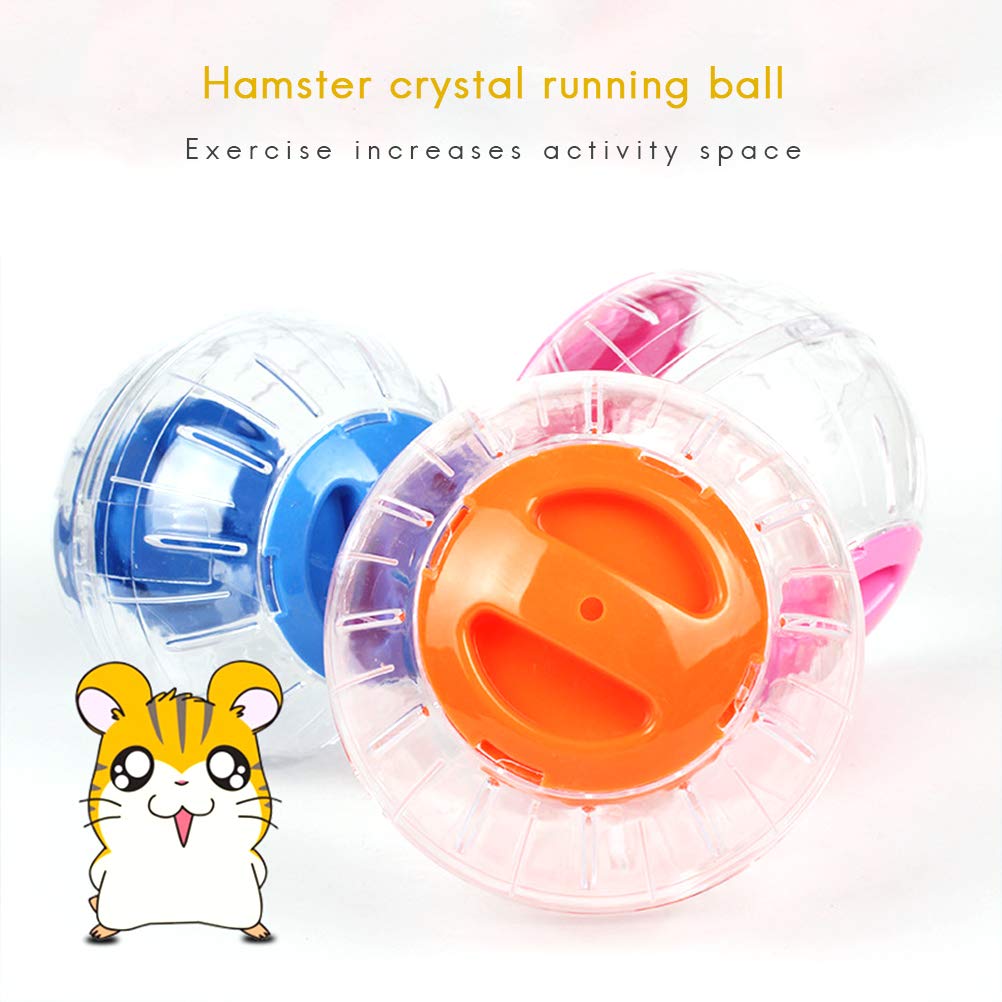 Macabolo 12 cm Mini Hamster Exercise Ball Jogging Travel Ball Toy Transparent Plastic Bauble Play for Gerbils Chinchillas Guinea Pigs Animals - Image 3