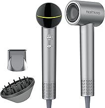Healthkeep Hair Dryer 1500W, 110,000rpm, 20m/s, 200m Ionic Technology, Quiet (<78dB), Includes 2 Styling Accessories.