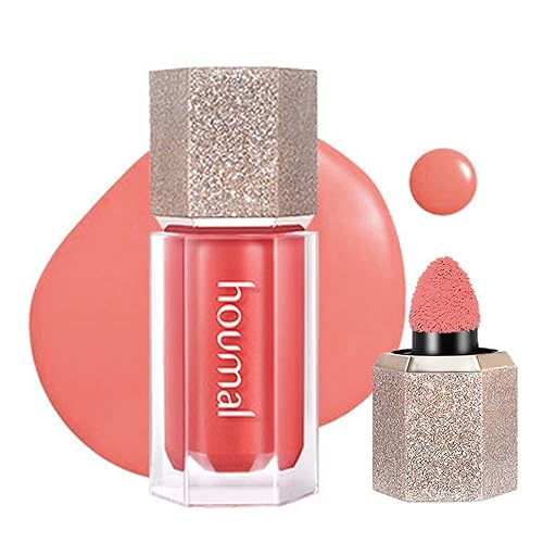 Yeweian Maquillaje suave en crema rubor líquido para mejillas líquido cremoso mezclable y construible ligero sedoso y suave de larga duración con