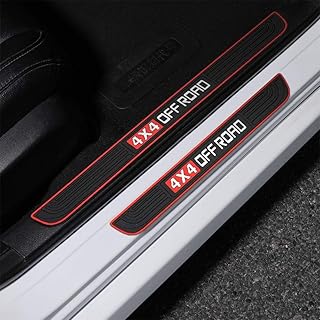 Silicone Car Door Threshold Kit, 4 Piece Set of Car Door Sill Protection Pads, Silicone Door Sill Protector Sticker for Car Door Protection Compatible with 4X4 OFF ROAD - KaberTrade