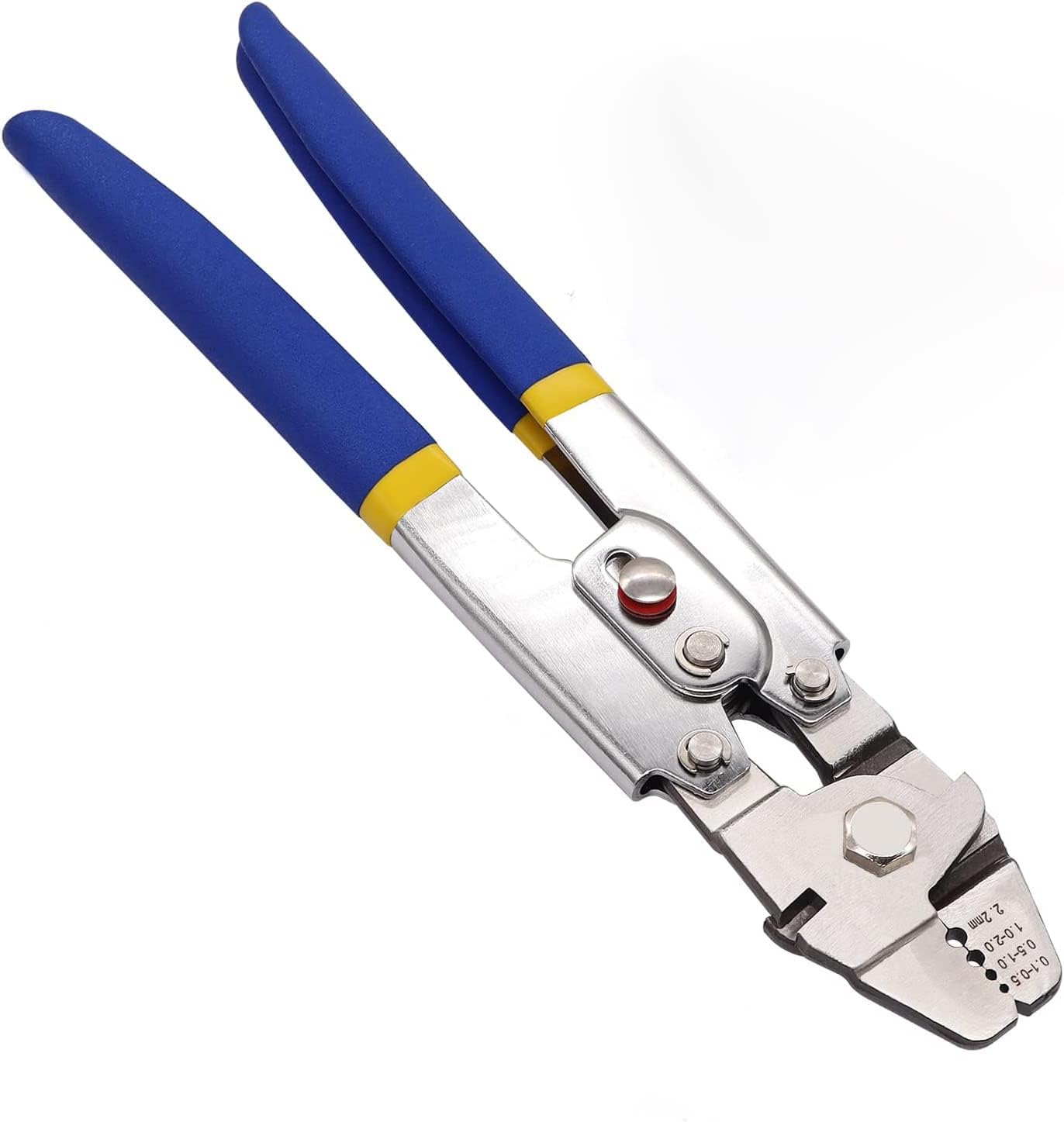 2.2mm Wire Rope Crimping Tool with 3 Size Crimp Sleeve Set and Self Locking Mechanism