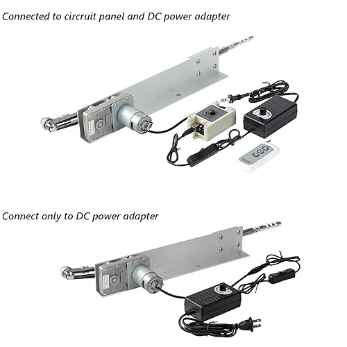 Miniatura 4 de Actuador lineal Motor alternativo DIY, 24V 120rpm Carrera más larga 5.906 in 6 pulgadas, con fuente de alimentación CC y control remoto, color